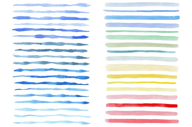 水彩条纹和图案纹理素材 Watercolor Stripes and Patterns插图(1)
