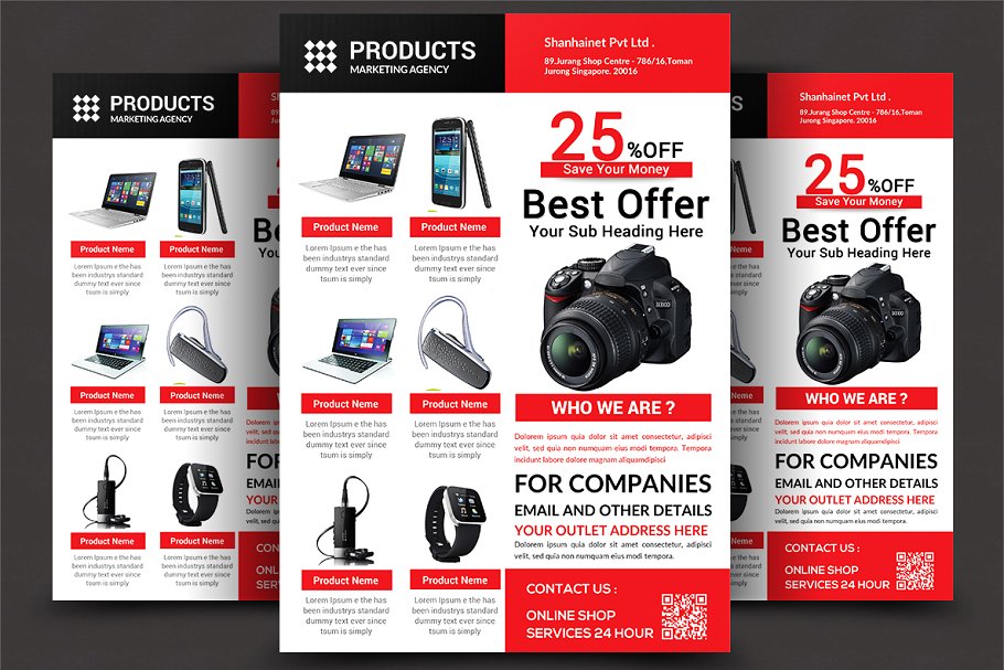 多色电子产品产品促销特卖传单 Product Promotion Flyer插图