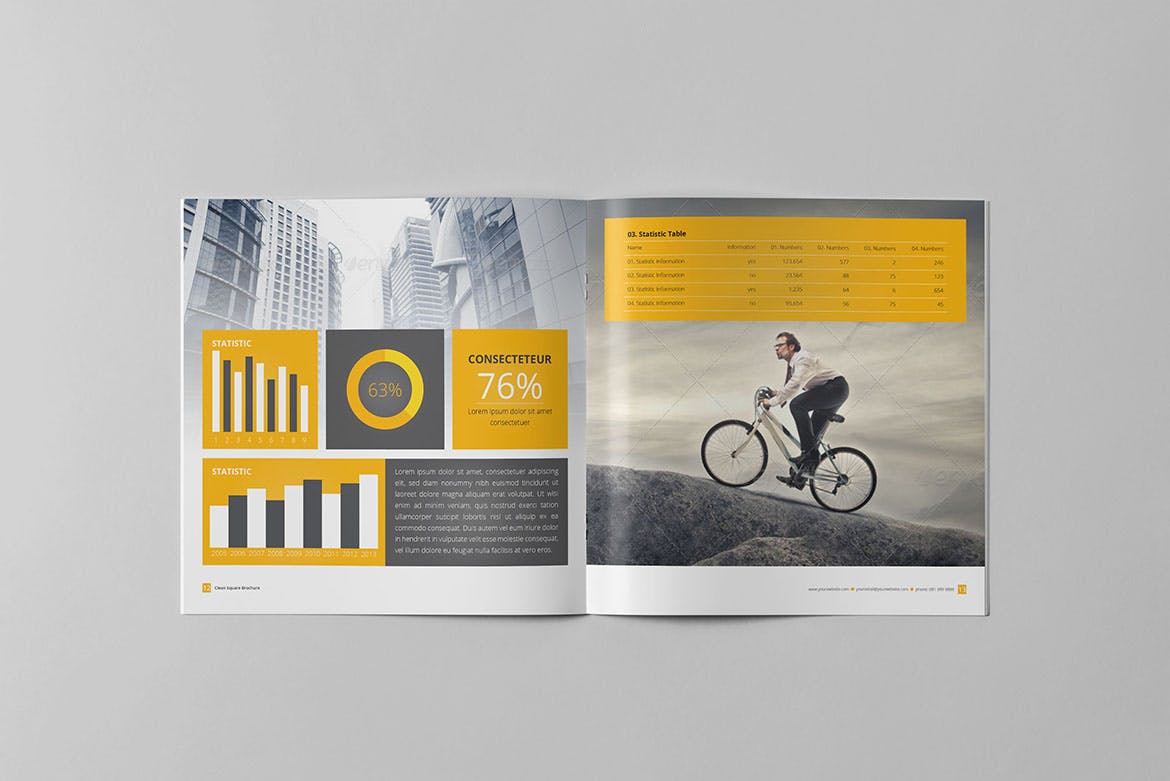 方形商务企业宣传画册设计模板 Square Business Brochure插图(6)