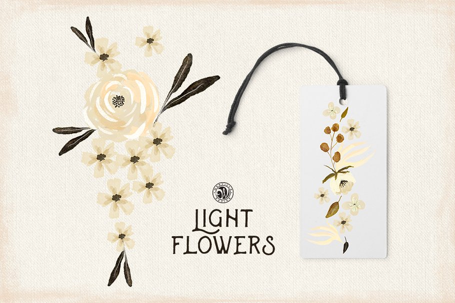 低调奢华金漆花卉素材 Light Flowers插图(3)