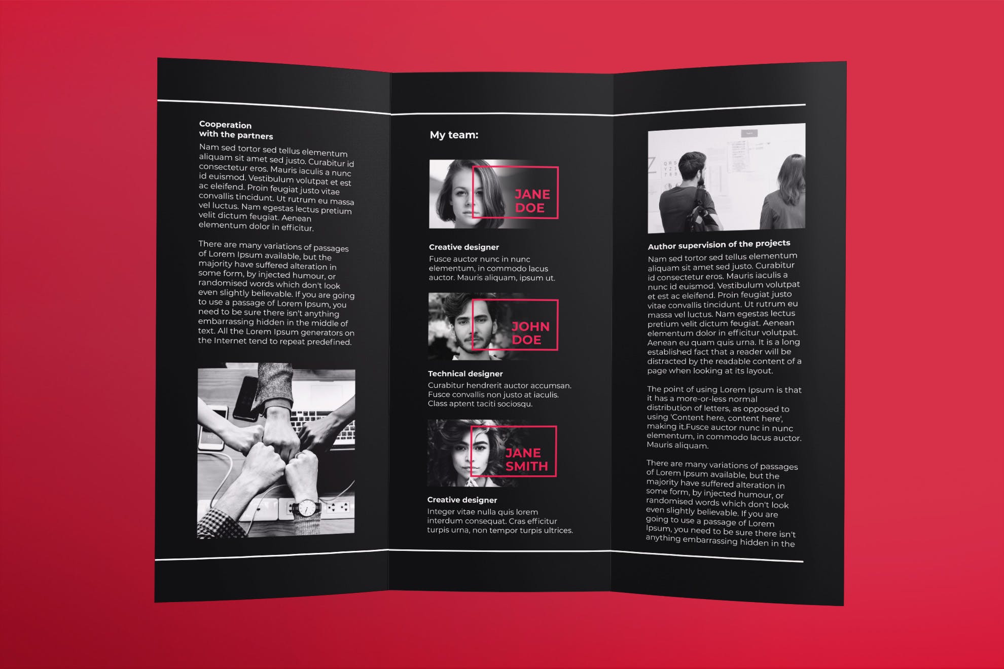 艺术指导策划工作室三折页宣传单设计模板 Art Director Brochure Trifold插图(2)