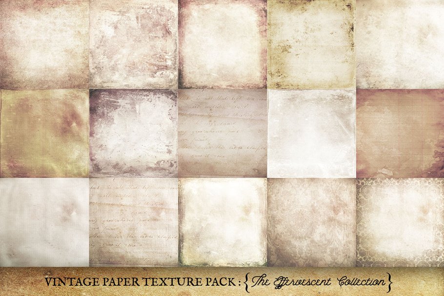 复古做旧纸张纹理 Vintage Paper Textures Effervescent插图(2)