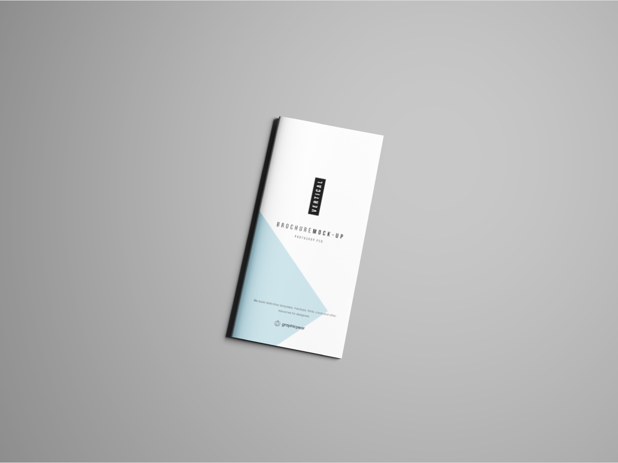 企业宣传册封面&封底设计效果图PSD样机 Vertical Brochure Mockup Psd插图(2)