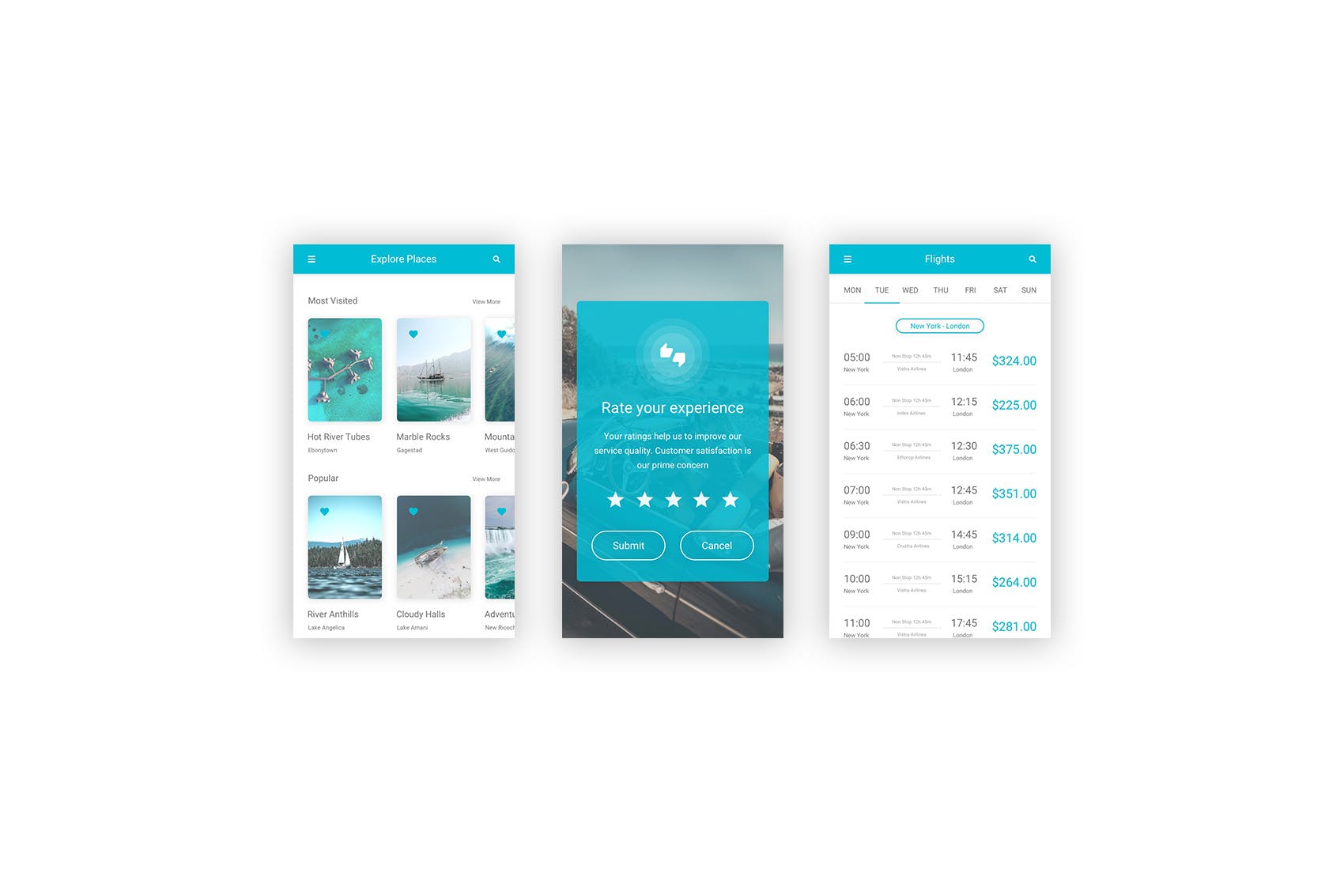 旅行和航班机票预订APP应用程序UI界面设计PSD模板 Udaan – Travel & Flight Booking App for Photoshop插图(15)