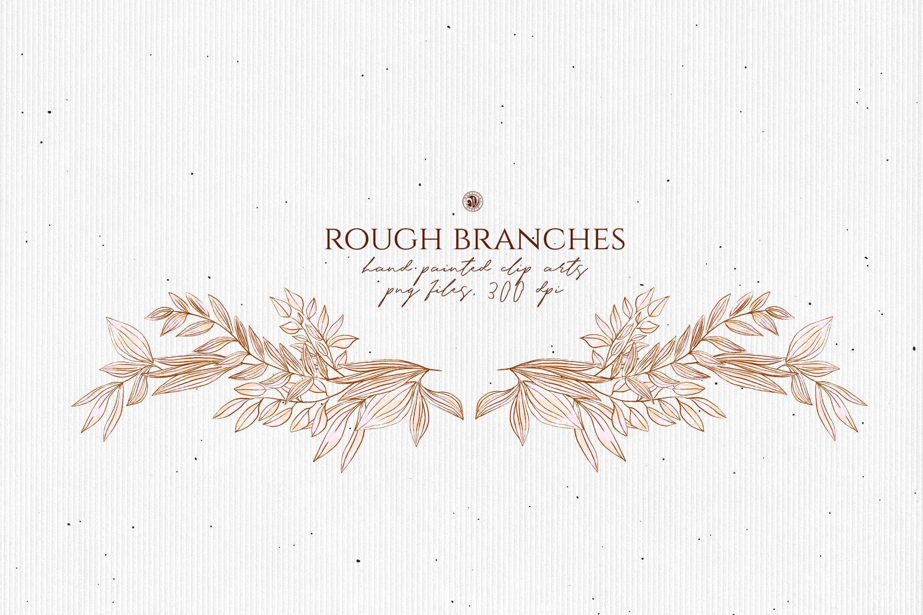 高清手绘橄榄枝叶PNG素材 Rough Branches插图(3)