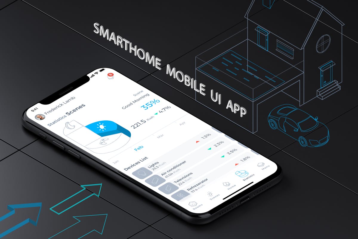 智能家居APP应用UI设计模板V7 Smart Home Mobile Ui 7 – TH插图