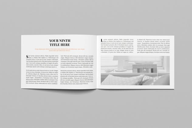 横向尺寸简约室内设计画册设计模板 Simplest Landscape Magazine插图(14)