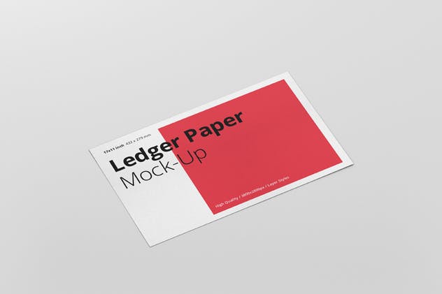 Ledger纸张印刷演示样机模板 Ledger Paper Mockup – 17×11插图(5)