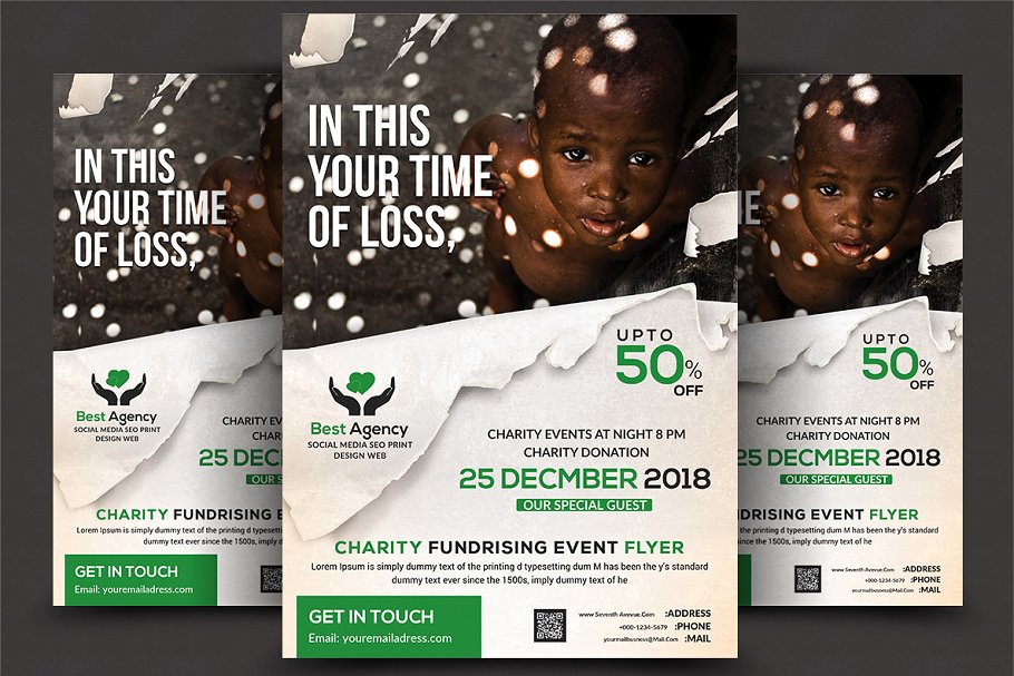 慈善非营利机构公益组织活动宣传单模板 Charity Flyer Template插图