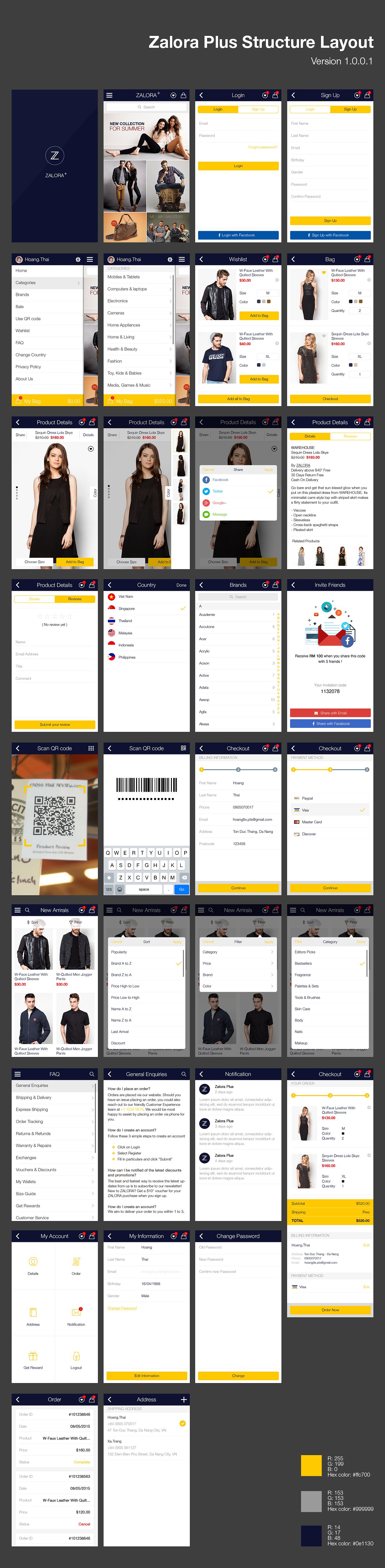 服饰电商 APP UI 套件 Zalora Shopping UI for e-commerce插图(1)