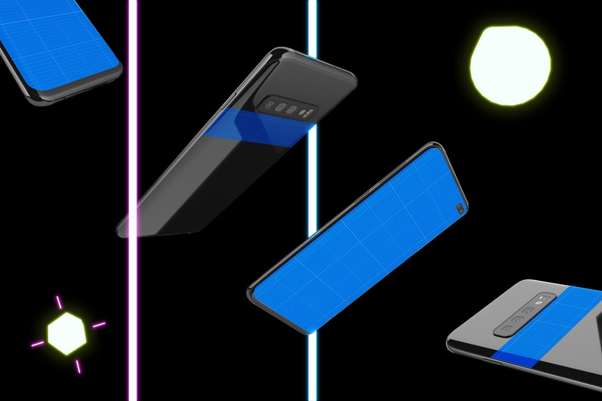 三星智能手机Neon S10全方位UI设计展示样机 Neon S10 mockup插图(9)