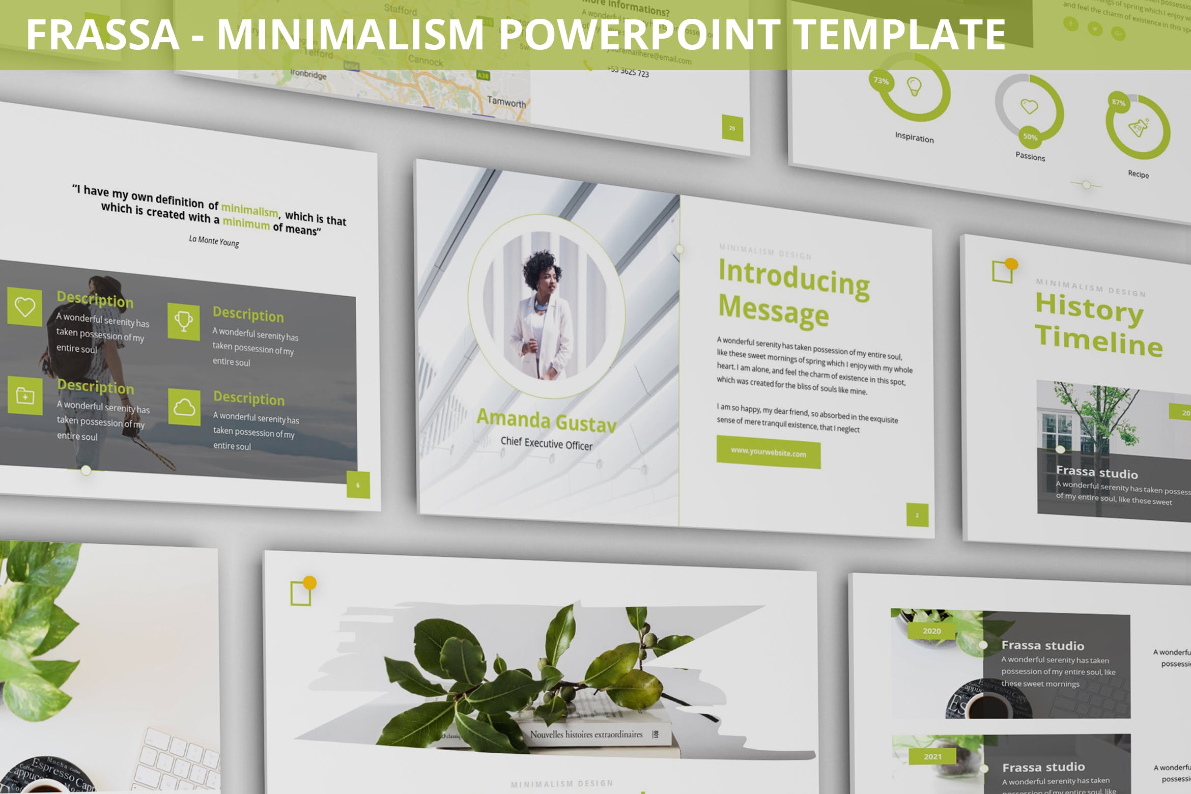 极简主义设计风格建筑/自然主题PPT幻灯片模板 Frassa – Minimalism Powerpoint Template插图