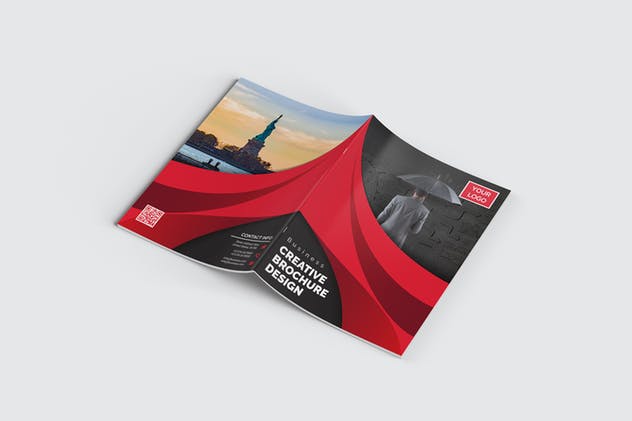 简单易用企业宣传小册画册设计EPS模板 Bifold Brochure插图(3)