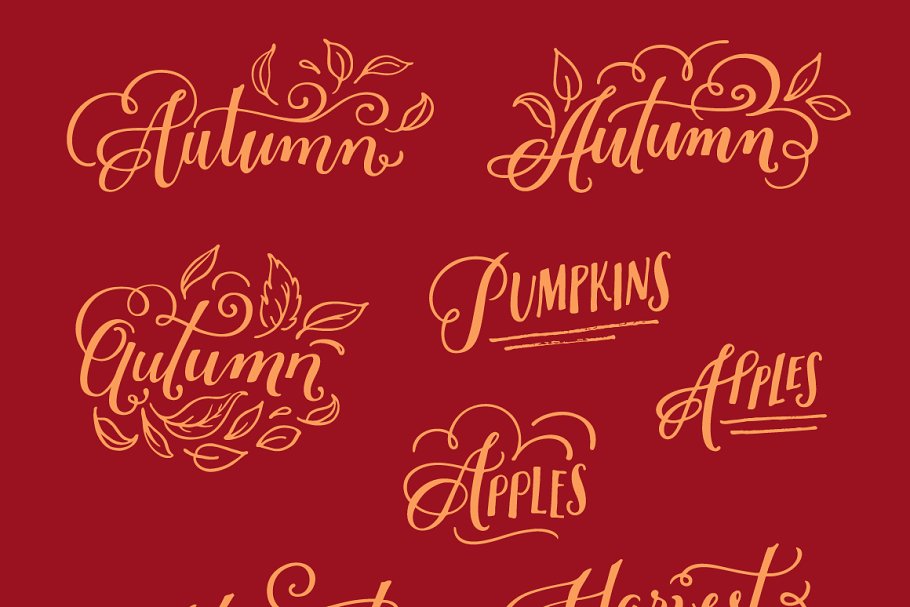 150+秋季插图和剪贴画元素 An American Autumn插图(8)