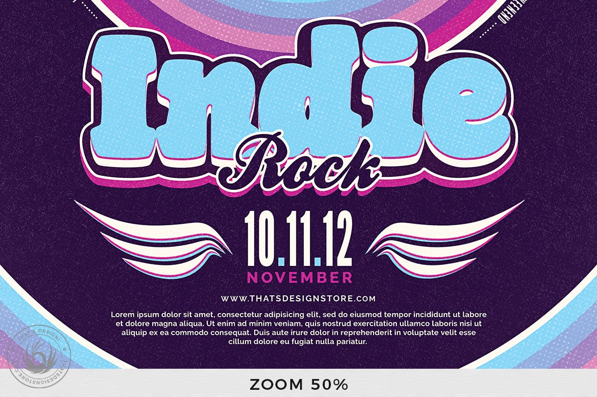 独立摇滚音乐盛会活动海报传单模板v5 Indie Rock Flyer Template V5插图(7)