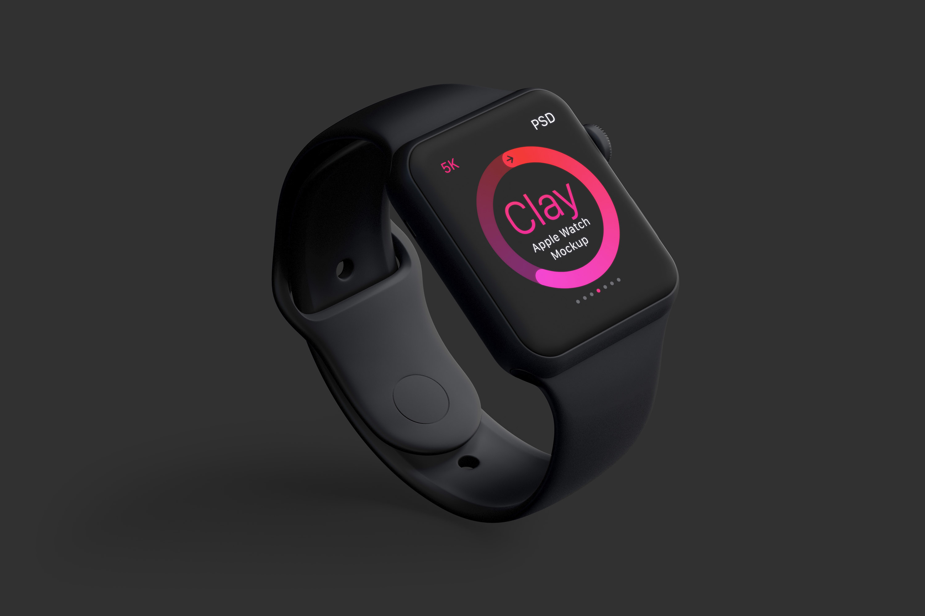 Apple Watch智能手表屏幕预览图样机01 Clay Apple Watch Mockup 01插图(2)
