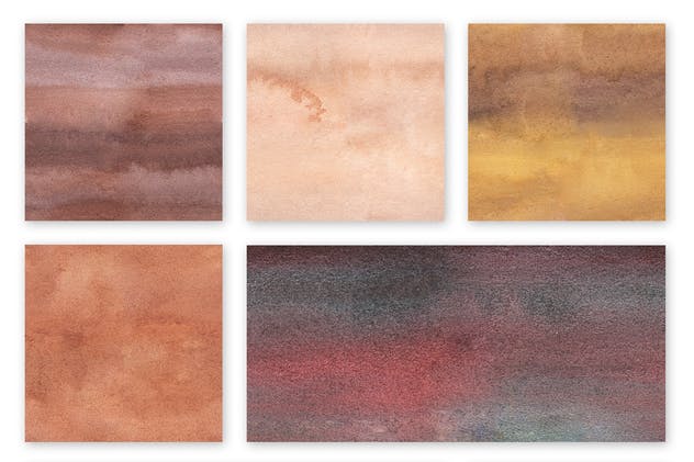 7款棕色水彩无缝纹理素材 Watercolor Seamless Textures – Brown Pack插图(4)