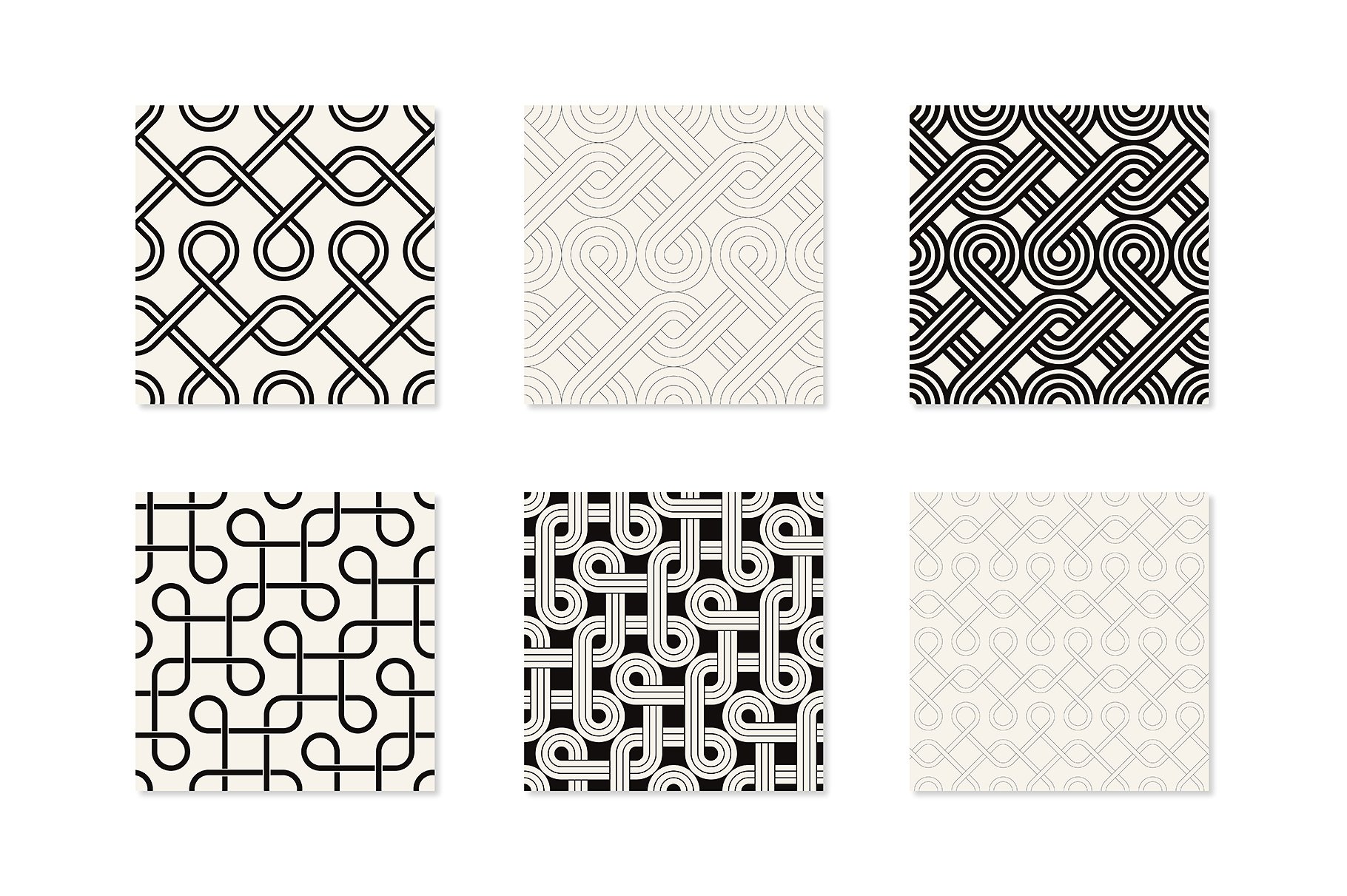 迷宫式无缝图案纹理 Labyrinth Seamless Patterns Set插图(1)