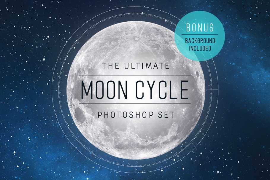 23张月亮月相变化高清照片素材 Moon Cycle Photo Set插图(2)
