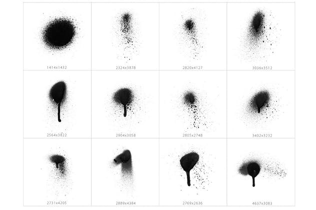 100+油漆喷雾效果斑点&圆点设计素材 101 Blob & Spot Spray Shapes插图(6)