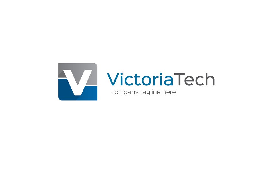 创意字母Logo模板系列之字母V Victoria Tech Letter V Logo插图(2)