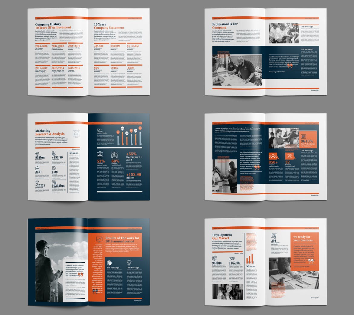 企业/行业年度报告（画册）设计模板 Annual Report Template插图(2)