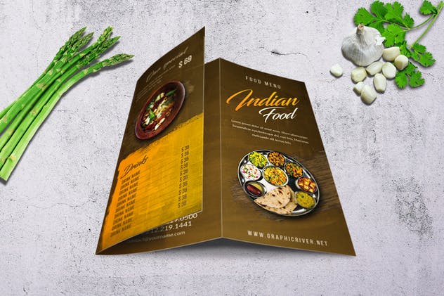 印度乡村美食菜单PSD模板套装 Indian A4 & US Letter Food Menu Bundle插图(6)