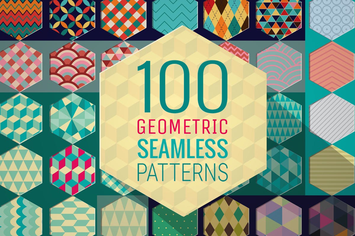 100款多彩几何图形设计素材 100 Geometric Patterns插图