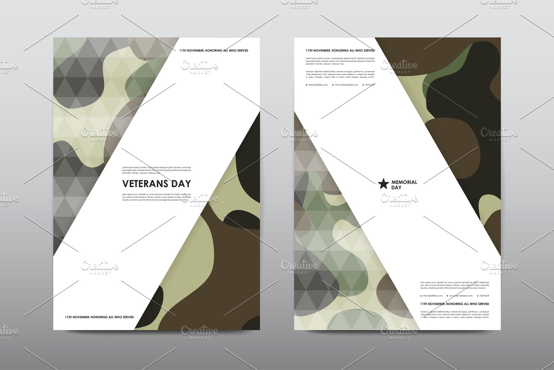 40+老兵节军人宣传小册模板 Veteran’s Day Brochures Bundle插图(12)