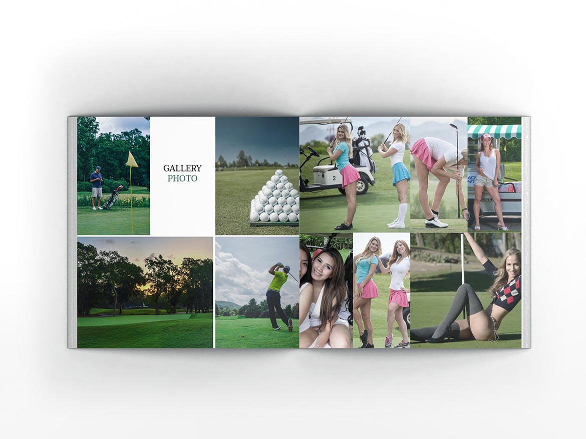 高尔夫俱乐部/体育运动场馆介绍画册设计模板 Golf Square Brochure Template插图(8)