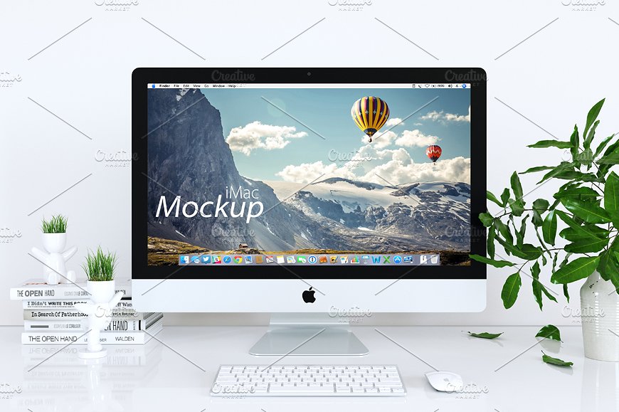 iMac一体机样机 iMac Mockup (white – 01)插图