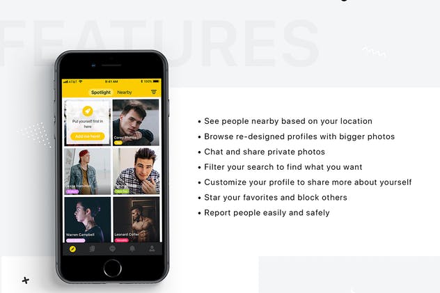 同志约会社交媒体手机应用UI套件 Gay Dating Mobile UI Kit插图(3)