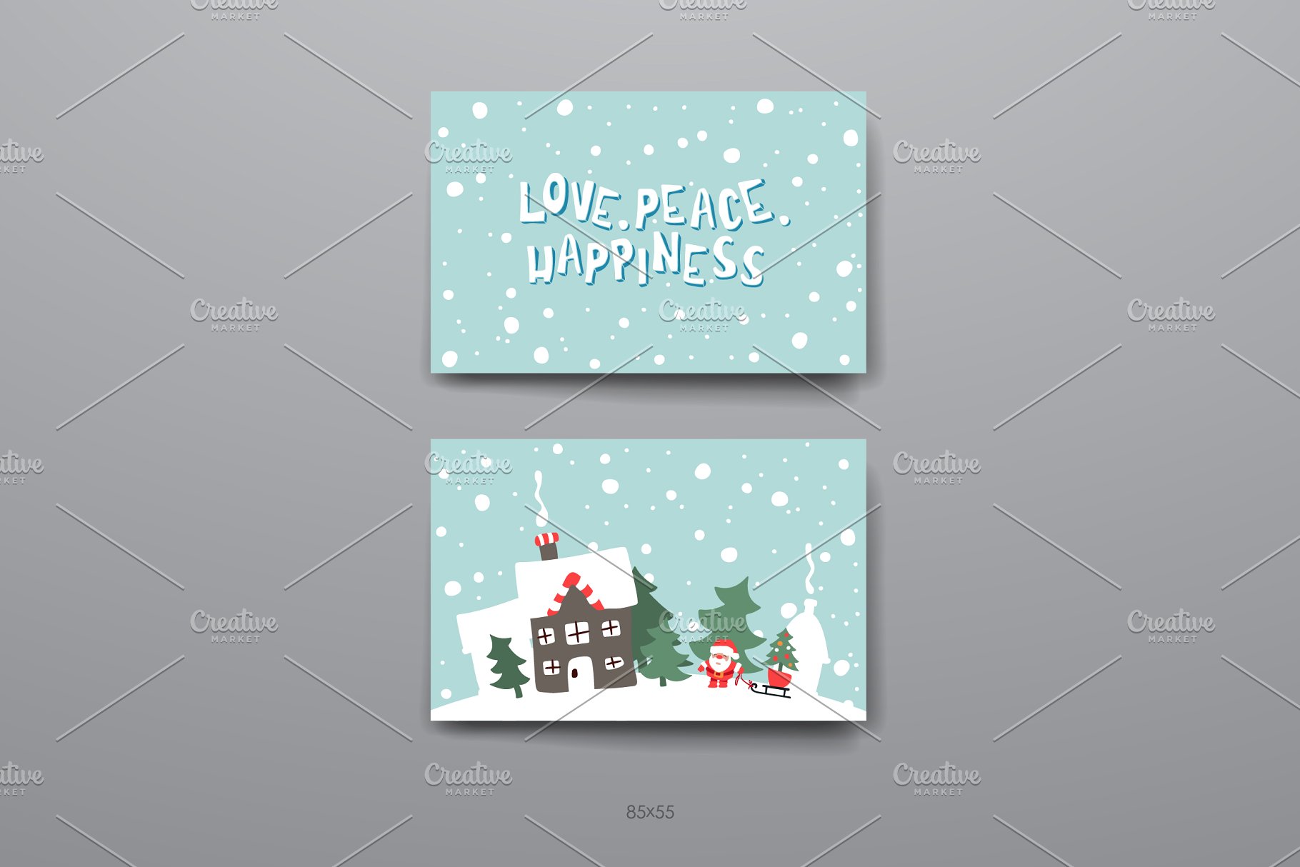 圣诞节日贺卡卡片模板 Merry Christmas Card Templates插图(11)