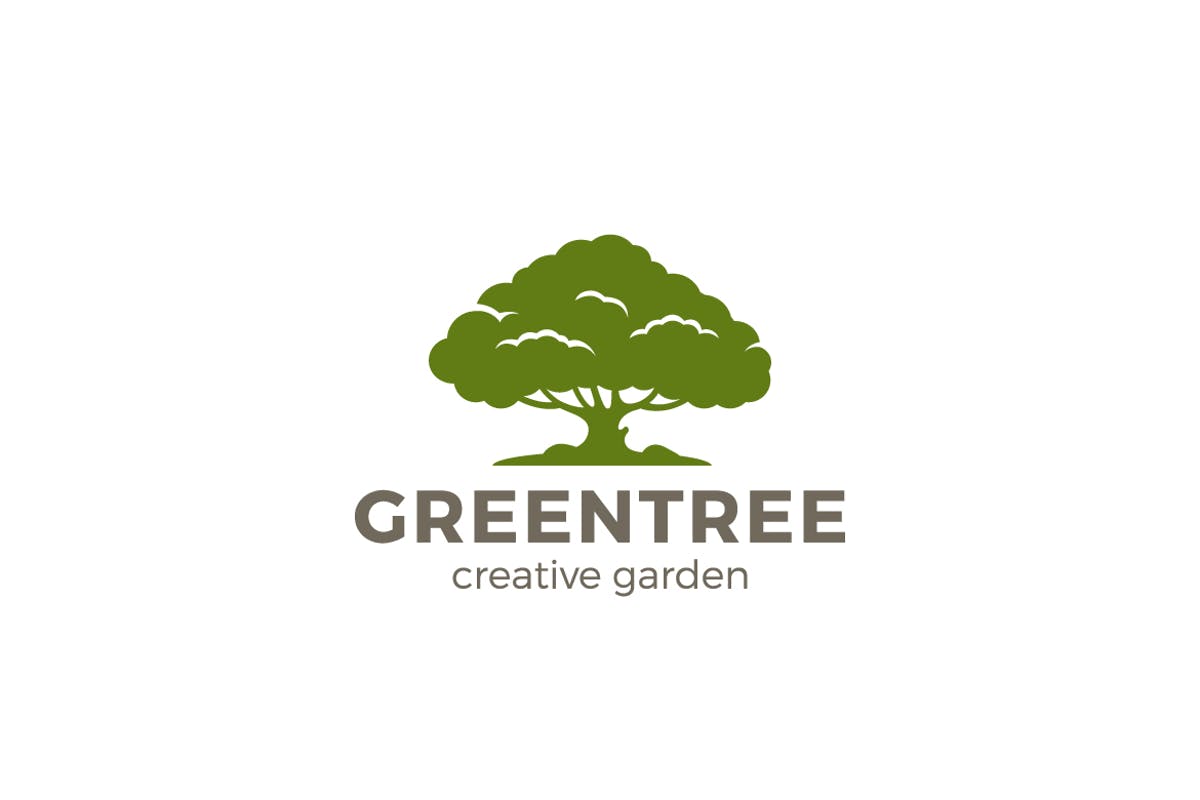 知识/金融/商业主题橡树图形Logo模板 Logo Green Tree Oak Knowledge Business Finance插图