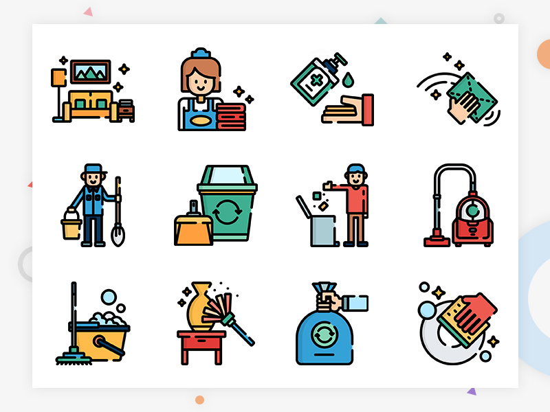 一套清洁家政主题图标集 50 Cleaning Icon Set插图