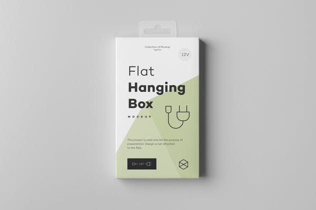 挂耳式电子3C设备包装盒样机模板 Hanging Box Mock-up 2插图(6)
