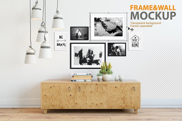 相框画框&墙纸墙漆展示样机 Interior Frame & Wall Mockup – 04插图