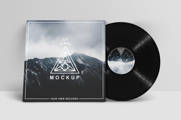 复古黑胶唱片样机套装 Vinyl Record Mockups Pack插图(8)