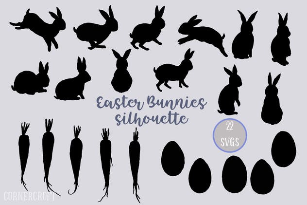 复活节兔子水彩矢量图案设计套装 Watercolor Easter Bunnies Design Kit插图(3)