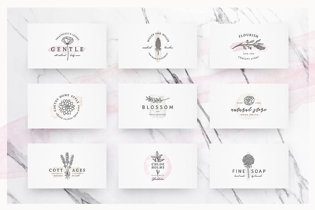 华丽的水彩花卉品牌Logo设计套装 So Flowery Branding Kit + Watercolours插图(7)