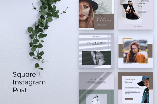 品牌服装Instagram品牌故事设计模板 NICHA Instagram Post插图(3)
