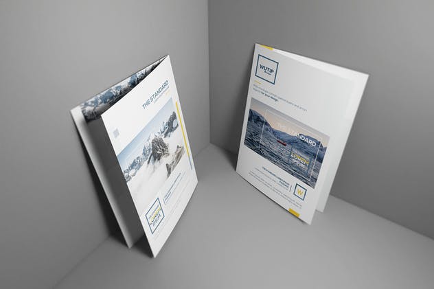 双折页A5宣传册/传单样机模板 Bi-Fold A5 Brochure/ Leaflet Mockups插图(8)