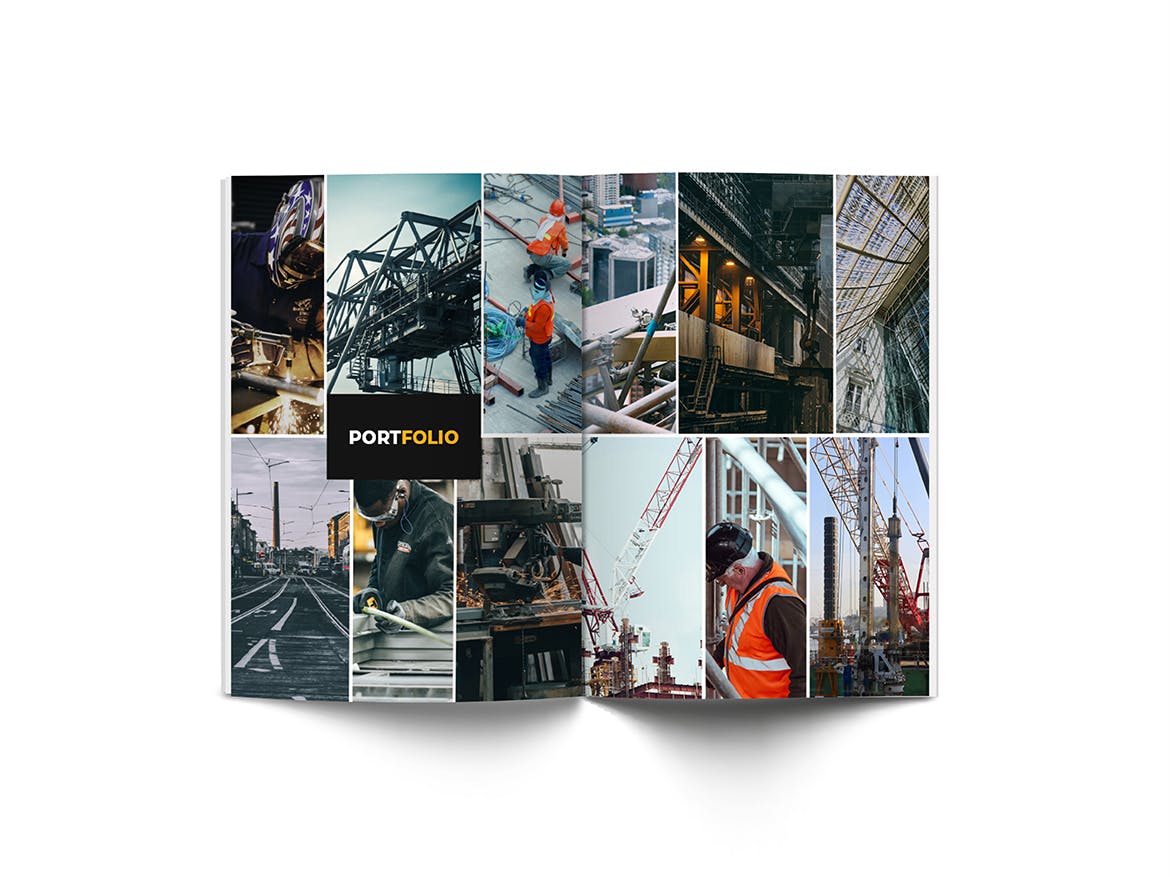 建筑公司/建筑师团队宣传画册设计模板 Construction A4 Brochure Template插图(11)