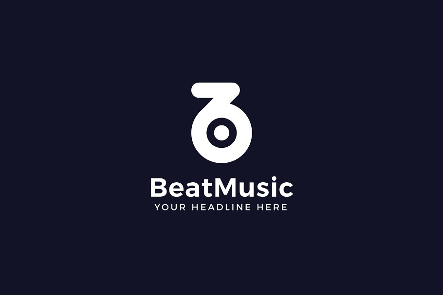 创意字母Logo模板系列之字母B音乐主题 Beat Music B Letter Logo Template插图(2)