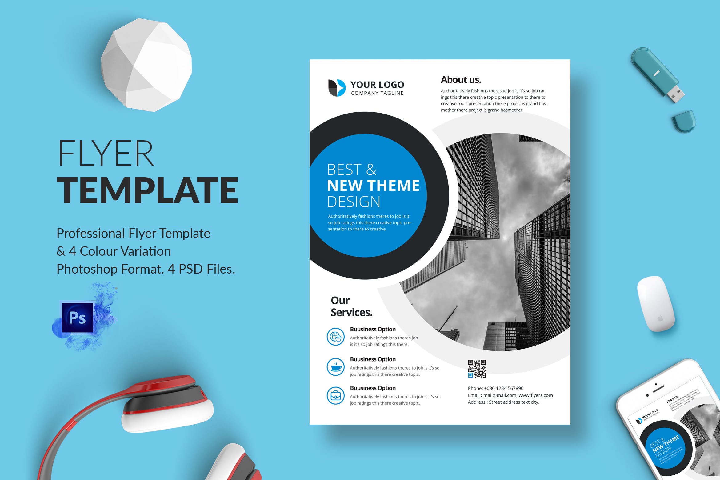 企业服务介绍海报传单设计模板v13 Business Flyer Template 13插图