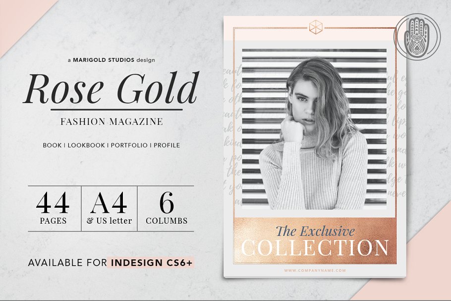 玫瑰金排版风格杂志模板 ROSE GOLD | Magazine插图