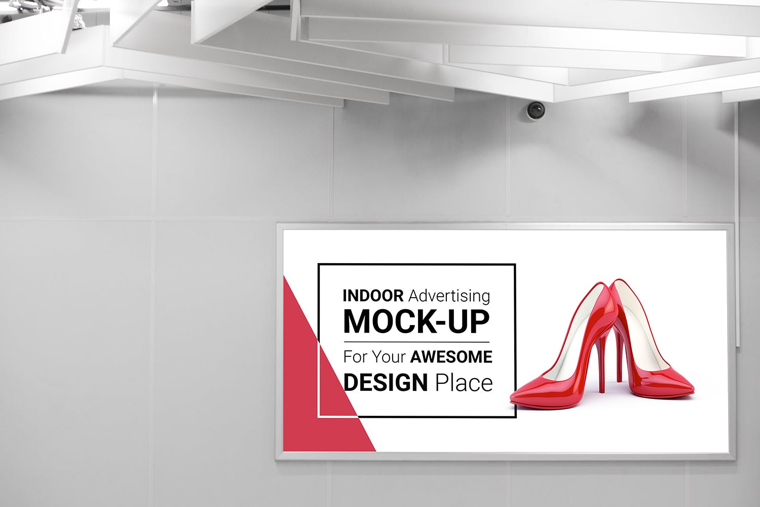 室内广告牌图片效果图样机模板 Indoor Advertising Mock-Up插图(4)