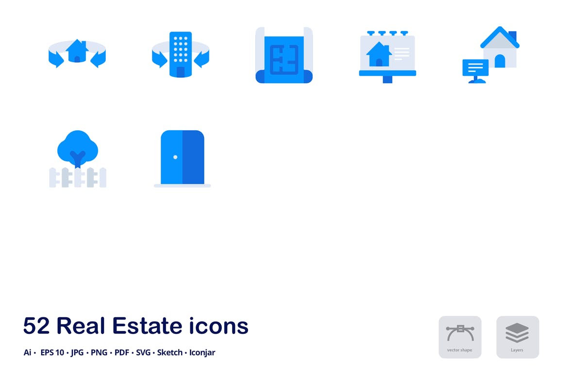 租房房地产销售主题双色调扁平化图标 Real Estate Accent Duo Tone Icons插图(3)