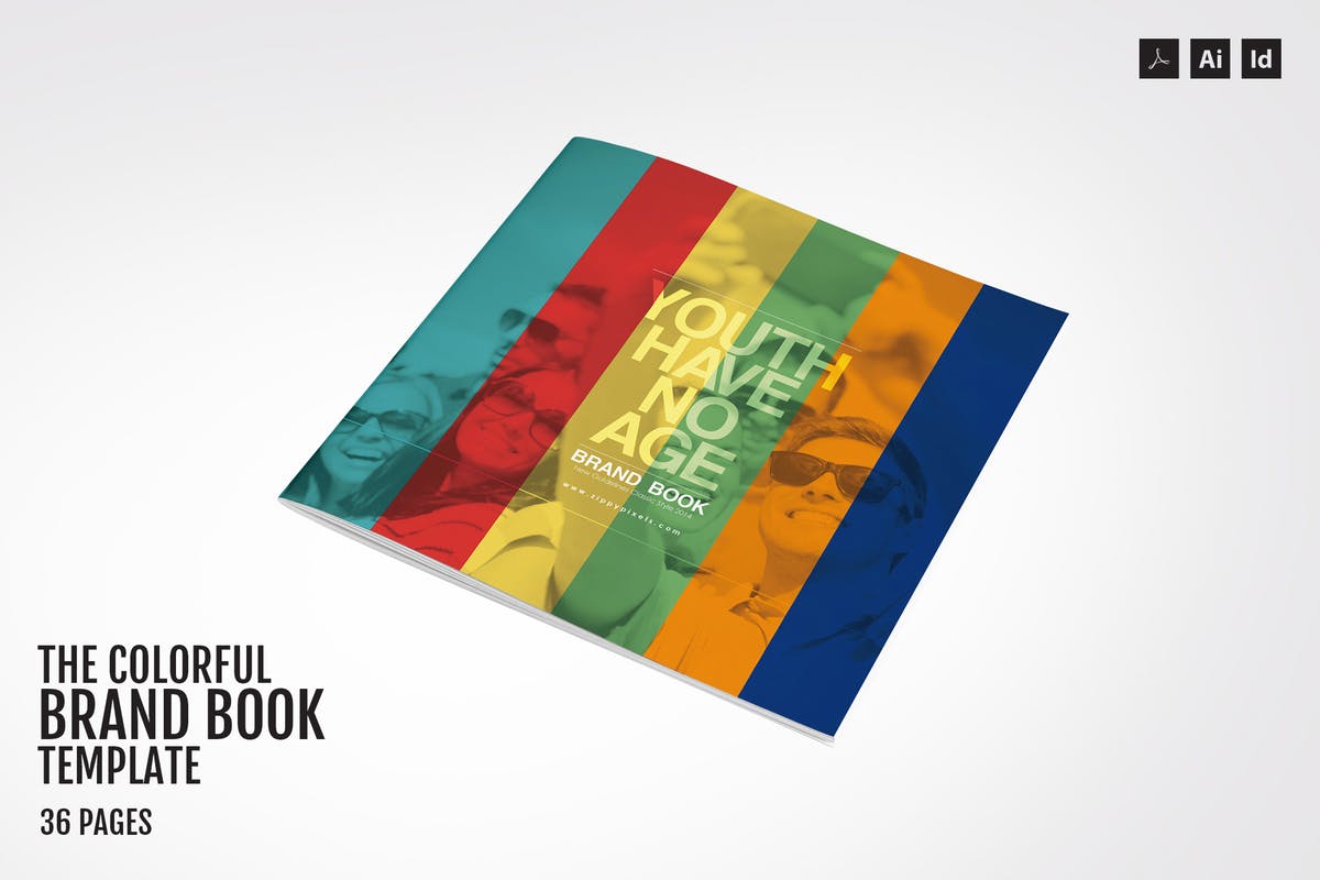 多彩品牌手册画册设计模板 The Colorful – Brand Book Template插图