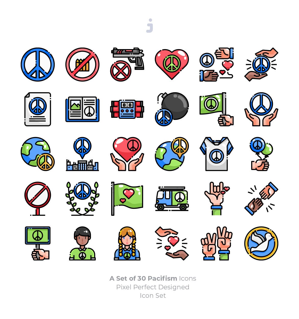 30枚和平主义/世界和平主题矢量图标 30 Pacifism Icons插图(1)